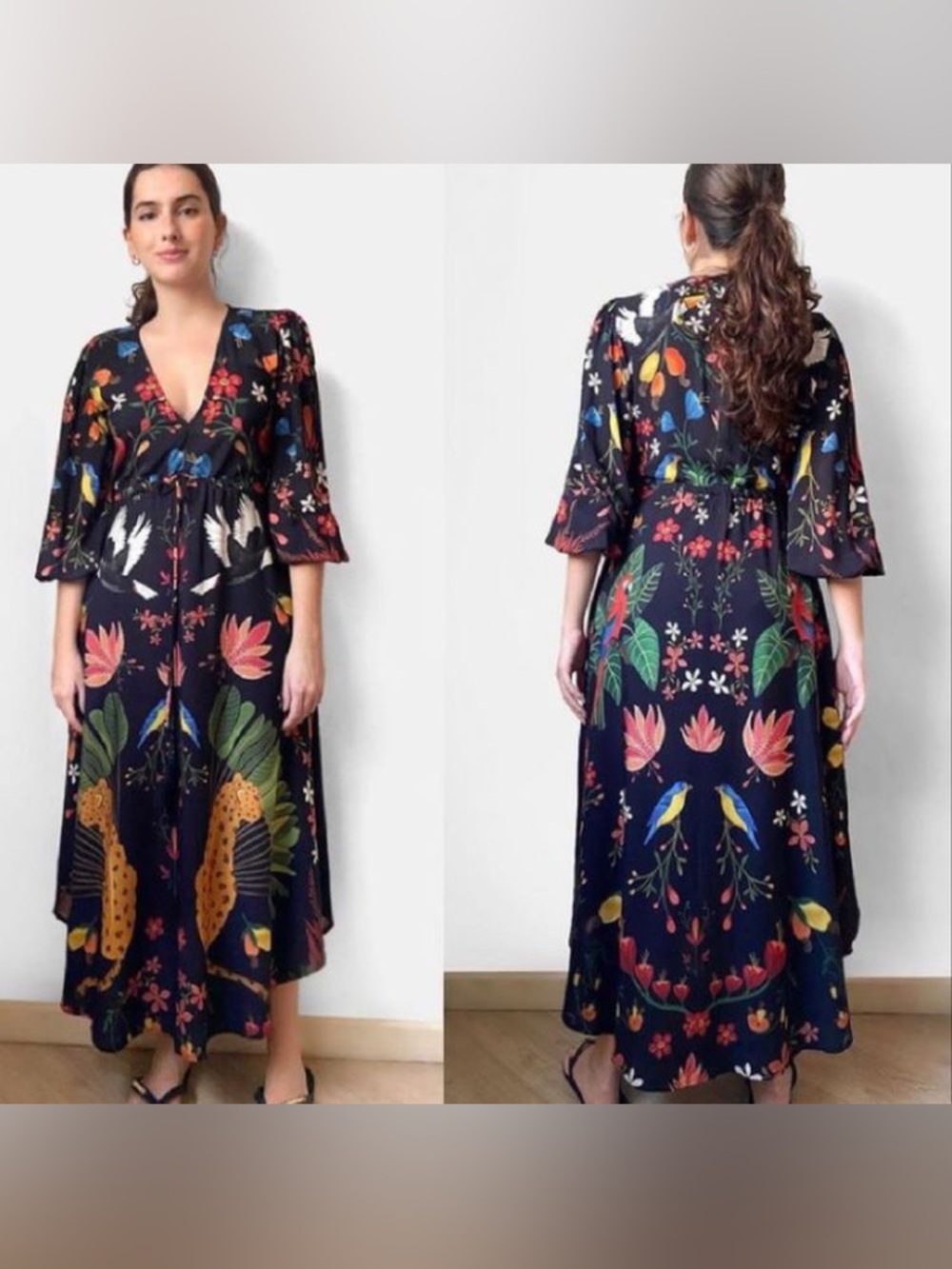 Farm Rio Brazil Stylish Jungle dress 
bust 19.5, Waist 17 inches across